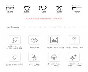 Square Frame Driving Glasses UV400 Protection - Scopid